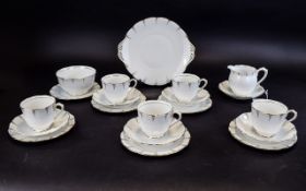 Royal Albert Gilt White Tea Service (21) pieces in total.