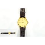 Gents Omega De Ville Wristwatch Gold Tone Dial, Baton Numerals & Hands, 32mm Gold Plated Case,