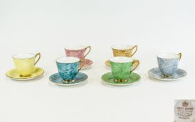 Royal Albert Gossamer Teacups Six in total, each with matching saucers,