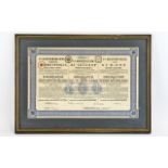 Russian - German Pre 1900 Railway Bond 4 % Interest, No 35041, Dated 1897,