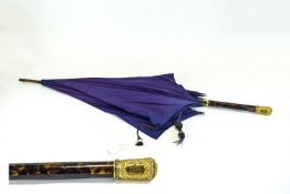 Antique Gilt Handle Umbrella 'Paragon' By S. Fox & Co' Large and finely finished umbrella of wood