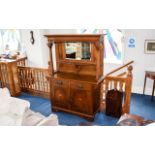 Oak Arts And Crafts Dresser/Hall Unit Large dresser with sinuous floral inlaid design.