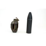 Military Interest WW2 Hand Grenade, The Front Cut Out To Reveal The Interior Workings,