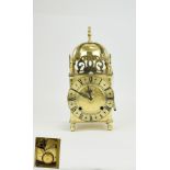 A Mid 20th Century Mechanical Brass Lantern Clock, by Lionel Peck / London. Twin Striking on a Bell,