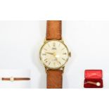 Smiths Astral Gents 9ct Gold Cased Mechanical Wrist Watch with Original Leather Strap and Box.
