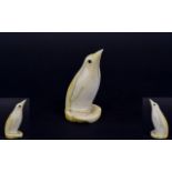 A 19th Century Scrimshaw Penguin, Carved From The Tooth of a Sperm Whale. 3.5 Inches High.