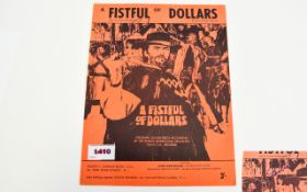 Clint Eastwood Autograph on sheet music 'A Fistful of Dollars' complete.