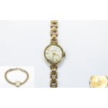 Waltham Ladies Mechanical 9ct Gold Wrist Watch with Integral 9ct Gold Bracelet.