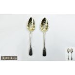 William IV Fine Pair of Silver Berry / Fruit Spoons.