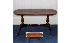 1920's - Frame Mahogany Topped Occasional Table, Supported on Turned Columns,