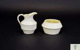 Belleek Ireland 1960's Milk Jug and Sugar Bowl. Reg No 0857. Green Stamp to Base. Milk Jug - 3.