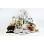 A Large Collection Of Beaded Evening Bags Approx 18 in total to include vintage Gina black and