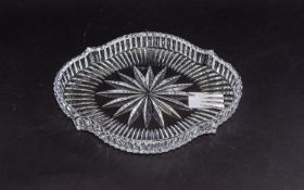 Waterford Crystal Dish Ornate oval dressing table shallow dish with central star design and fluted