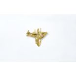 18ct Gold 1970's Art Form ( Abstract ) Designed Brooch - Please See Photo. Marked 18ct, 8.1 grams.