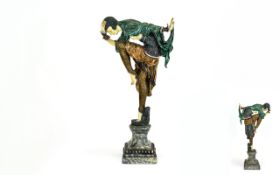 Art Deco Style Reproduction Resin Figure Stylised dancing female figure in the style of Romanian