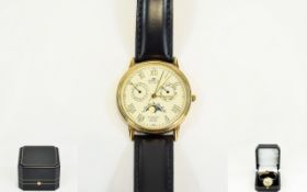 Sewills - Gents 9ct Gold Cased Millennium Calendar Moon Phase - Ltd Edition Gentleman's Watch.