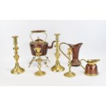 Collection Of Metalware Approx 7 items in total to include copper spirit kettle,