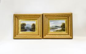 Gilt Framed Oil On Canvas Landscapes Two in total,