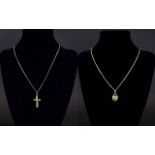 9ct Gold Cross and Chain - Fully Hallmarked.