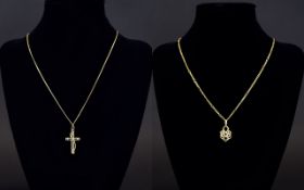 9ct Gold Cross and Chain - Fully Hallmarked.