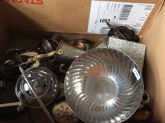 Mixed Lot Of Silver Plated Items/Metalware Comprising Brass Bell,
