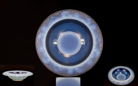 Art Deco Period Superb and Stunning Opalescent Blue and Clear Glass Bowl. c.1930.