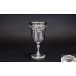 American 19th Century Baroque by Wallace - Very Fine Sterling Silver Repousse Water Goblet.