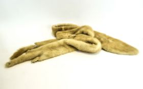 Blonde Mink Full Pelt Stole Supersoft stole with head, legs and two tails, in excellent condition.