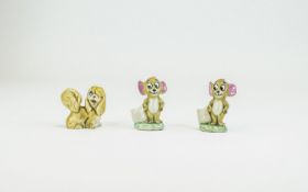 Wade Walt Disney Figures - Lady And The Tramp, Peg, Tom and Jerry ( 2 ) c.1970's.