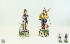 Samson 'Chelsea Derby' Pair of Classical Figures ' Europa and Neptune', Europa, shown holding a