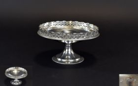 Art Deco Period Pedestal Bowl with Openwork Border. Hallmark London 1928.