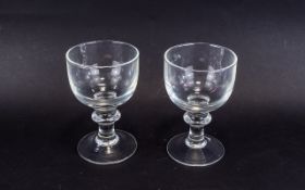 Pair of 19th Century Glass Rummer's. Bowl - Ogee, Colour - Clear, Foot - Conical, Pontil -