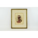 Watercolour Sketch Of Young Moorish Gentleman By J. S. Morland. Late Victorian watercolour by
