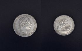 George III Bull Head Silver Crown. In Nr E.F Condition - Please See Photo.