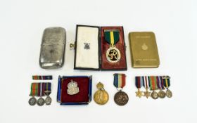 Military Interest Comprising A Set Of Five & Three Miniature Medals & Bars,