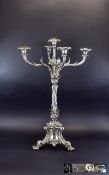 Elkington & Co Very Large and Impressive Silver Plated 5 Branch Candelabra Centre Piece.