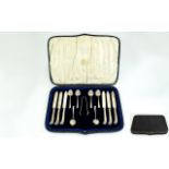 A Fine Quality and Uncommon Boxed High Tea ( 13 ) Piece Set In Solid Silver.