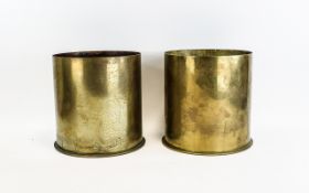 Military Interest, Pair Of Large Shell Cases,