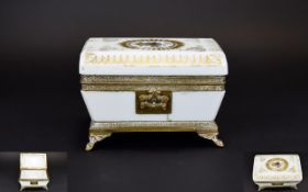 19thC French Empire Marble Casket, Sligh