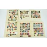 Mix of stamps on leaves extracted from a