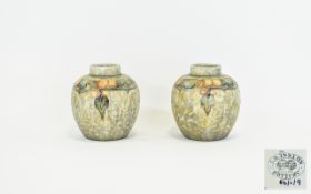 Pair of Cranston Pottery Ginger Jars, wi