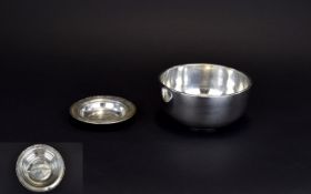 Silver Sugar Bowl Of plain form, engrave