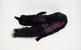 Vintage Black Fox Stole Full pelt with h