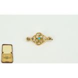 Victorian Period 15ct Gold Turquoise and