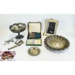 Small Mixed Lot Of Metalware Comprising Tazza.