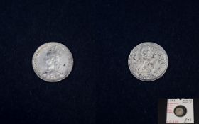 Victorian Extremely Rare Jubilee Head Silver Threepence. Date 1893. ESC 2103.