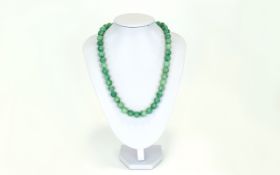 Long Jadeite Necklace Chunky beaded necklace with lobster claw fastening.