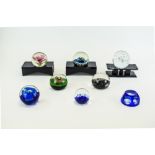 A Collection of Vintage Ltd Edition Glass Paperweights ( 8 ) In Total.