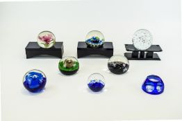 A Collection of Vintage Ltd Edition Glass Paperweights ( 8 ) In Total.