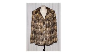 Vintage Rabbit Fur Jacket Ladies retro jacket in short boxy shape with side seam pockets and revere